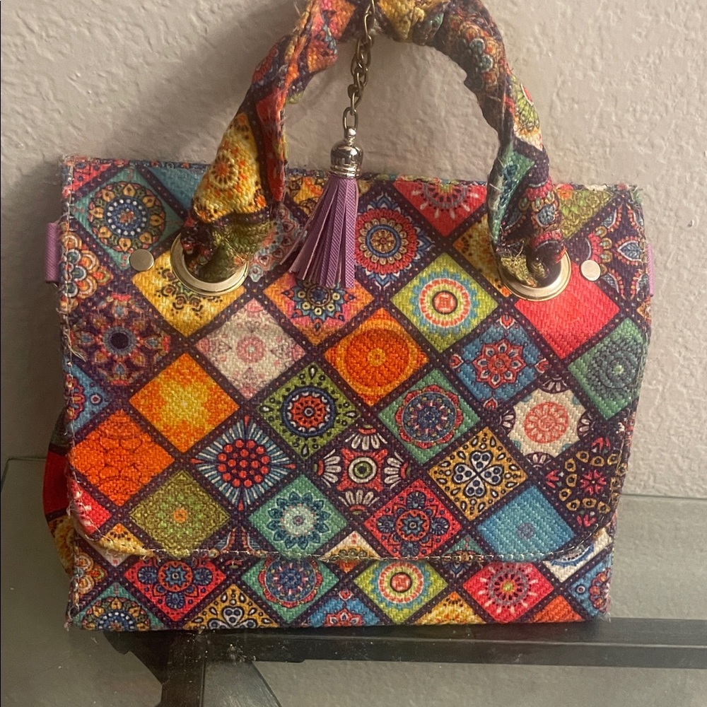 Colorful Patchwork Tote Bag